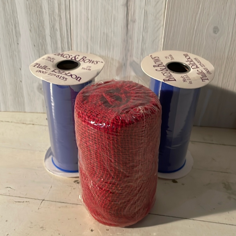 Craft Tulle and Burlap Spools, Set of 3